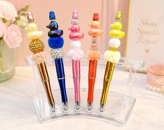 Funny Beaded Pens - Dr. Now, Ducks, Coffee, Flowers, School And More, Black Ink