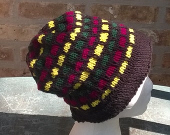 Instant Download Advanced Knitting Pattern - Colored Lights Hat Knitting Pattern - Intarsia Hat Pattern for Advanced Knitters