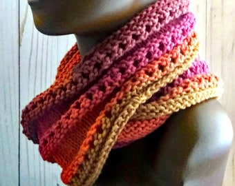 Instant Download Knitted Scarf Pattern - The Lace Infinity Scarf Beginner Patten - Knitted Accessories for Women - Gifts Under 5