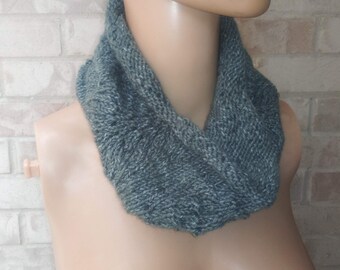 Ready to Ship Shale Cowl in Gray, Gifts Under 30, Womens Knit Accessories, Winter Accessories, Infinity scarves and Cowls