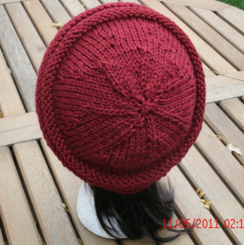 Knit Hat, Hand Knit Hat, 3 Rib in Cranberry, Knit Accessories, Winter Hat, Fall Fashion, Cranberry Hat, Winter Accessories, Knit Beanie image 3