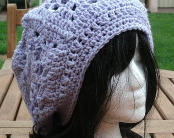Hand Knit Hat, Crochet Womens Hat, Granny Square Slouchy, Womens Hat, Knit Accessories, Purple Slouchy Hat, Womens Slouchy Hat