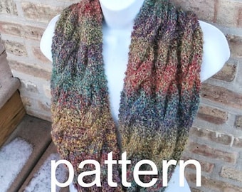 Knit Pattern - INSTANT DOWNLOAD - Infinity Cable Scarf by designbcb -PDF Pattern, Knit Accessories