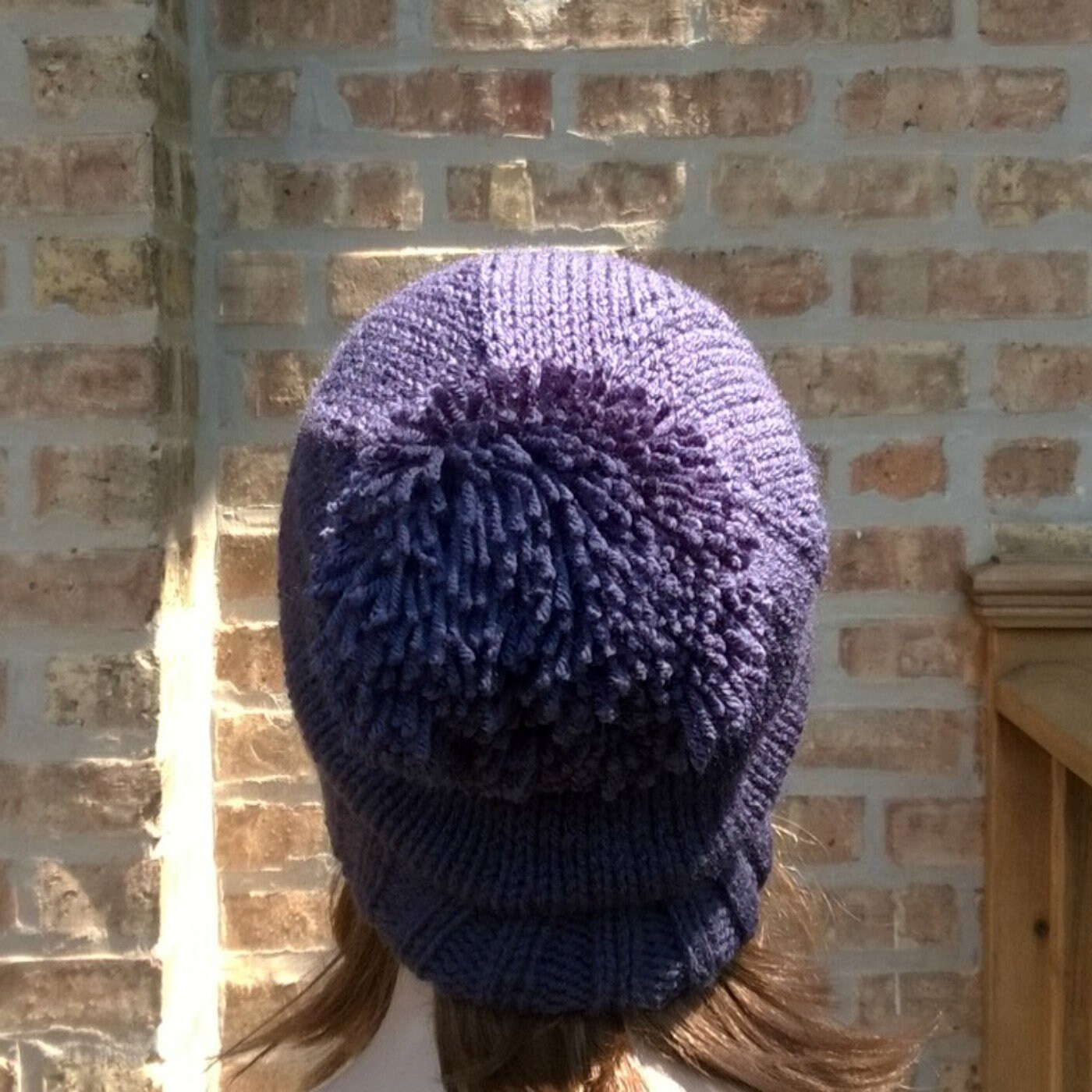 Womens Knit Hat in Country Blue - Everyday Pom-pom Beanie