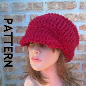 Instant Download Crochet Newsboy Cap - The Angela Newsboy Hat Pattern - Digital download of Intermediate Crochet Pattern