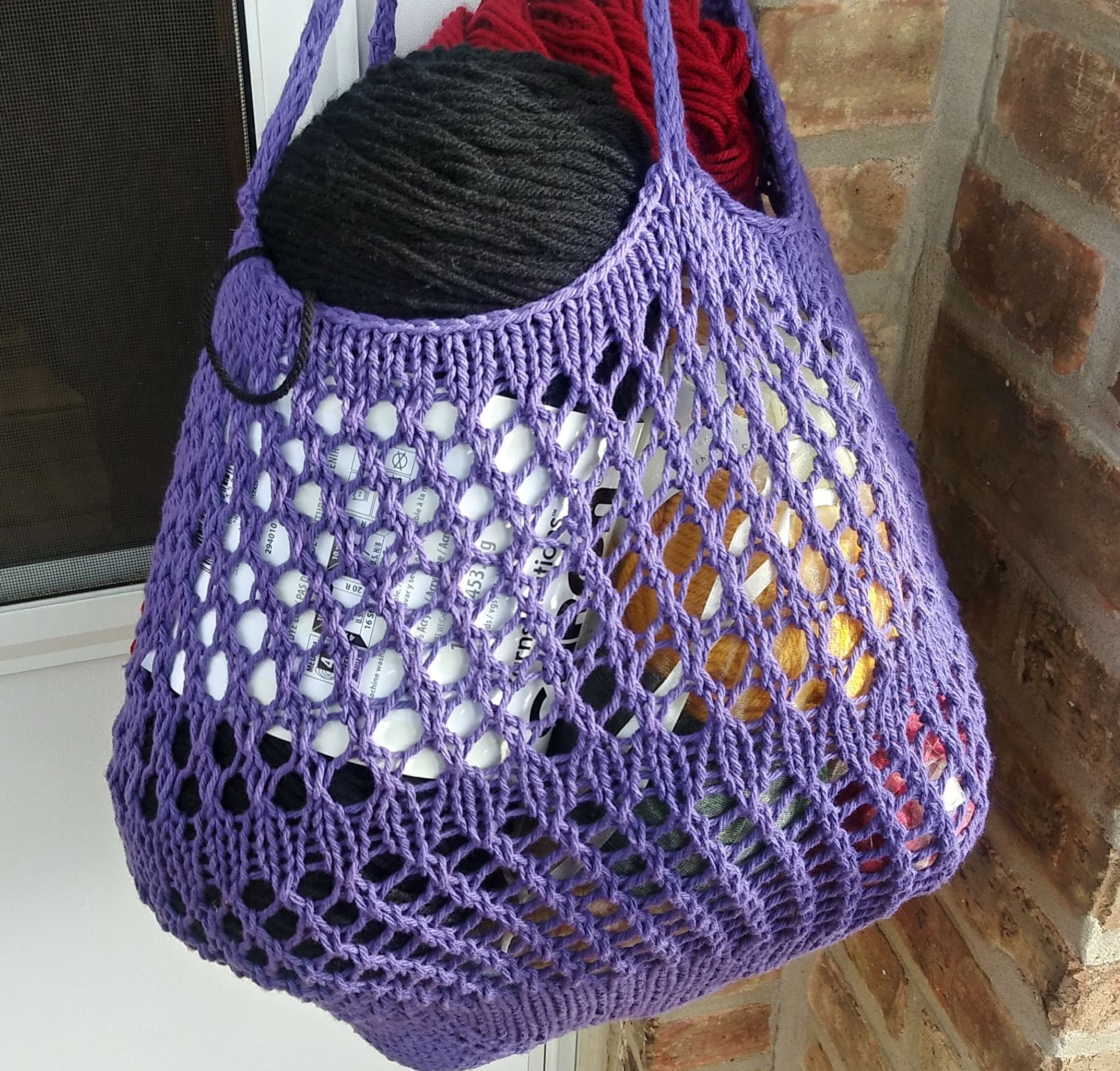 Instant Download Farmer's Market Bag Knit Pattern, DIY Knit Project, Intermediate Knitting Pattern