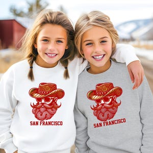 San Francisco Jugend-Sweatshirt, Kinder Rundhals-Sweatshirt für San Francisco Fans, Geschenkidee für Jungen und Mädchen, Spieltag Kleidung, San Francisco Fan Geschenk