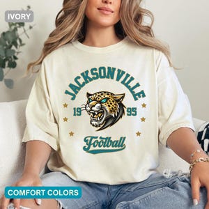 Jacksonville Football Shirt, Vintage Jacksonville TShirt, Retro Jacksonville Tee, Game Day Top, Jacksonville Gift for Her or Him, Unisex Fit