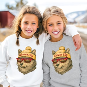 Kansas City Youth Sweatshirt, Kids Crewneck for Kansas City Fans, Gift Idea for Boys & Girls, KC Game Day Apparel, Kansas City Kids Fan Gift