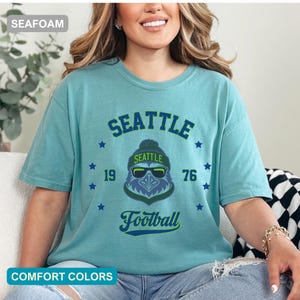 Vintage Seattle Football Shirt, Comfort Colors Seattle Shirt, Retro Seattle Tee, Game Day Shirt, Seattle Fan Gift For Her or Him, Unisex Fit