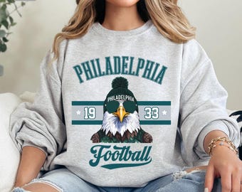 Philadelphia Football Sweatshirt, Vintage Philly Crewneck, Retro Philadelphia Shirt, Bird Gang Game Day Shirt, Philly Fan Gift, Unisex Fit