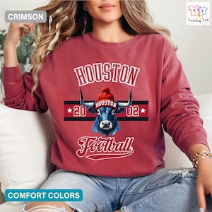 Houston Football Sweatshirt, Houston Sweatshirt, Vintage Houston Sweatshirt, Houston Shirt, Houston TShirt, Houston Comfort Colors Shirt