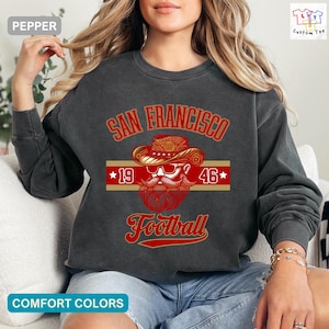 Komfort Farben SF Sweatshirt, San Francisco Fußball Sweatshirt, San Fran Sweatshirt, San Francisco Kleidung, San Francisco Fan Geschenke