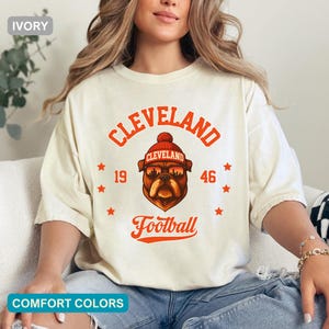Cleveland Football Shirt, Comfort Colors Cleveland Tee, Retro Cleveland Game Day Top, Cleveland Fan Gift For Her or Him, Unisex Fit