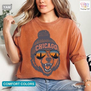 Chicago Football Comfort Colors Shirt, Vintage Game Day Tee, Retro Chicago Apparel, Chicago Fan Gift, Trendy Gift for Her or Him, Unisex Fit