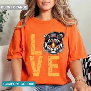 Cincinnati Football Love Shirt, Vintage Cincy Comfort Colors Tee, Retro Game Day T-Shirt