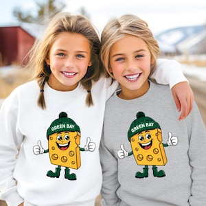 Green Bay Youth Sweatshirt, Kids Crewneck for Green Bay Fans, Gift Idea for Boys & Girls, Game Day Apparel, Green Bay Kids Fan Gift