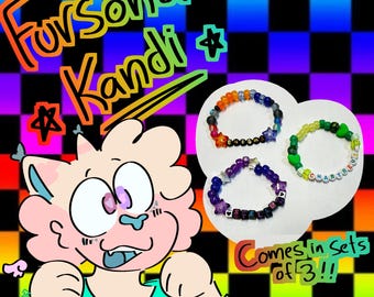 Fursona custom kandi | 3 piece set