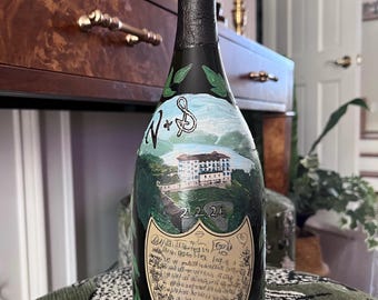 Hand Painted Custom Architecture Champ Bottle