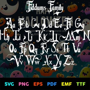 Fuente de la familia Addams - Spooky Fun en formato Cricut, SVG, PNG y GIF: gratis para todos los proyectos creativos. ¡Descárguelo ahora para un diseño profesional!