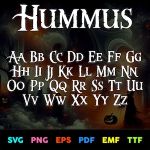 Hocus Pocus-typsnitt - Cricut + Canva - Högkvalitativ PNG, SVG, EPS och mer - Perfekt för Halloween-pyssel, anpassade utskrifter och digitala medier