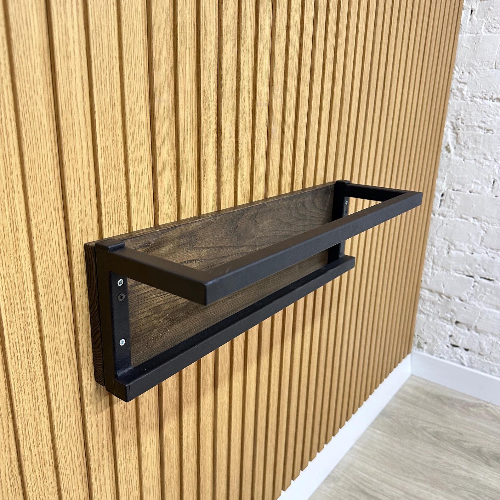 Wall Mount Shoe Rack, Metal Wood Shoe Shelf, Industrial Entryway Shoe ...