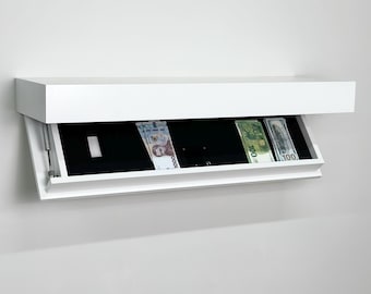 Discreet Wall-Mounted Safe, Concealed Shelf Storage, Lockable Hidden Drawer, Secure Gift Idea for Him