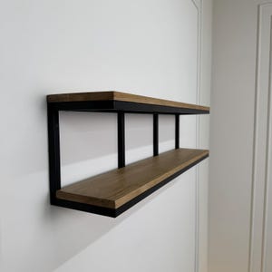 Custom rail bookshelf, industrial design wall mounted floating bookshelves, metal and wood floating bookshelf storage unit
