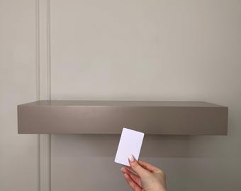 Hidden Wall Shelf Safe, Minimalist MDF Wall Storage with Key Card Lock, Smooth Slide Opening, Elegant Gift for Home or Office