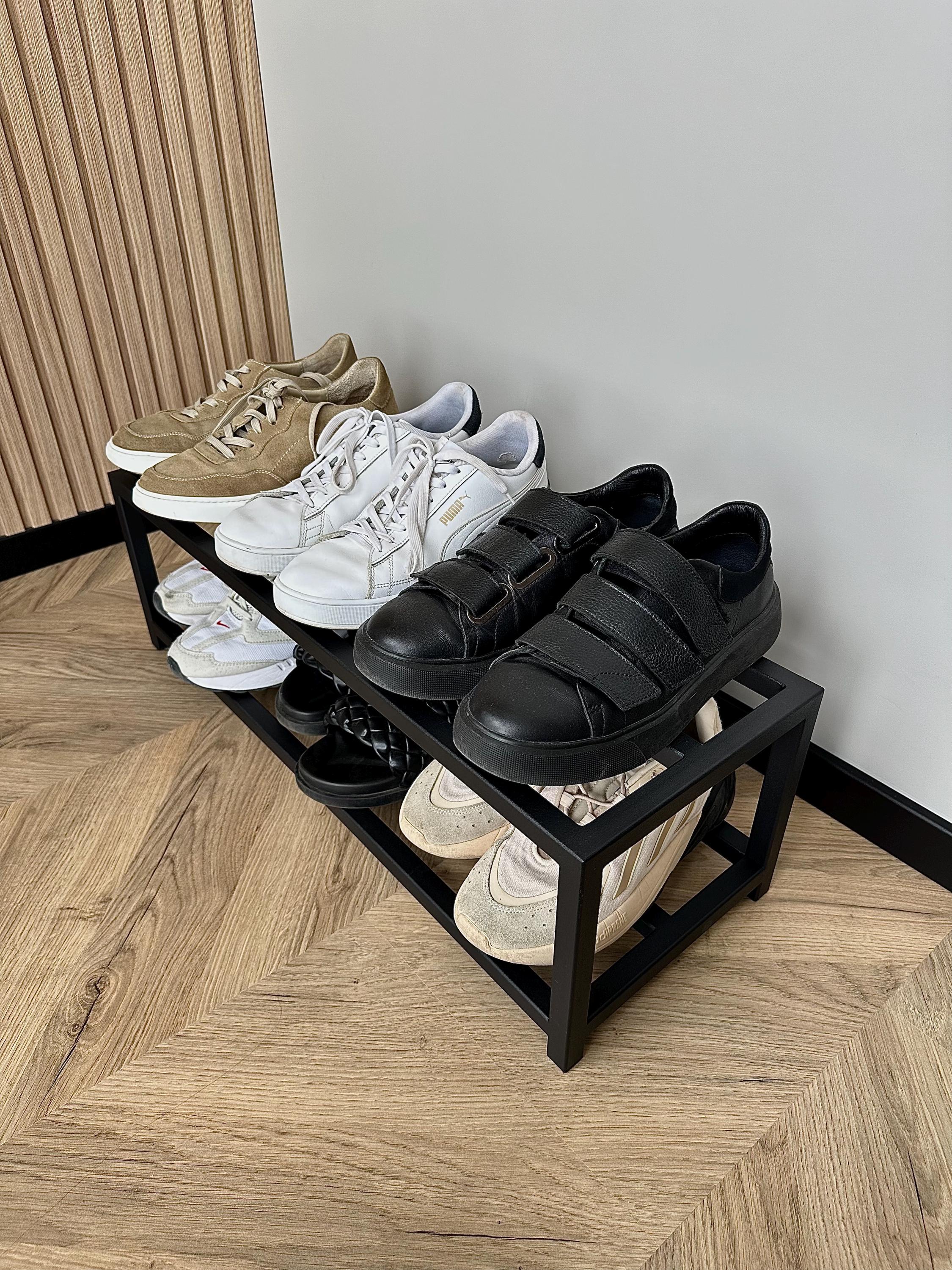 Modern Industrial Black Metal Shoe Rack - Etsy