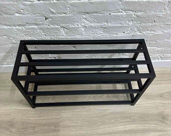 Modern Black Metal Boot Rack, Dorm Compact Shoe Rack, Entryway Organizer for Shoes and Accessories, Minimalist Design Housewarming gift
