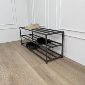 Zapatero moderno de metal dorado, zapatero minimalista para renovar una habitación, zapatero blanco minimalista para el pasillo, el mejor regalo para el Día de la Madre.