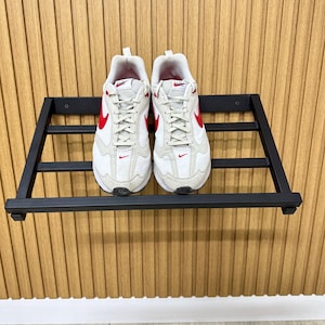 Entryway Wall Mount Metal Brown Shoe Rack, Industrial Modern Hallway ...