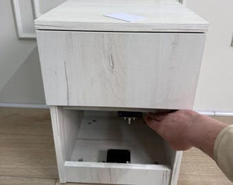 Hidden Compartment Nightstand with RFID Lock, Secret Storage End Table, Slim Bedside Table for Small Spaces, Tactical Furniture, Wood Decor