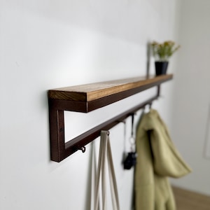 Modern Metal Key Rack, Black Hanger Key Hooks, Wall Mounted keyholder, Minimalistic Metal Coat Rack, Interior Decor Entryway Organizer
