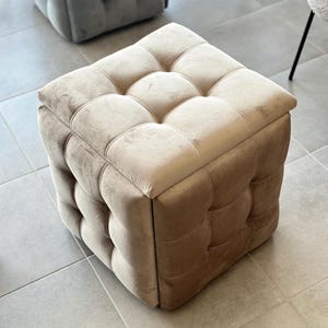Round pouf stool, Bedroom pouf, Footstool ottoman, Tufted stool, Piano chair, Moroccan pouf, Footrest bench, Make up stool Housewarming gift