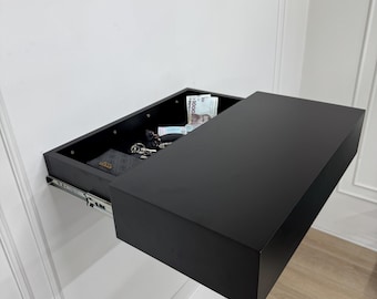 Hallway hidden compartment shelf safe with card lock, security key safe, hidden safe drawer storage, minimalist design, custom bookshelf