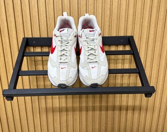 Wall Mount Metal Shoe Rack, Space‑Saving Entryway Boot & Sneaker Organizer, Dorm and Hallway Mounted Shoe Storage Shelf, Metal Shoe Shelf