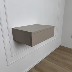 Floating entryway safe for keys, wall-hanging hallway shelf for bag and gloves, wall-mounted minimalist hidden drawer, secret compartment