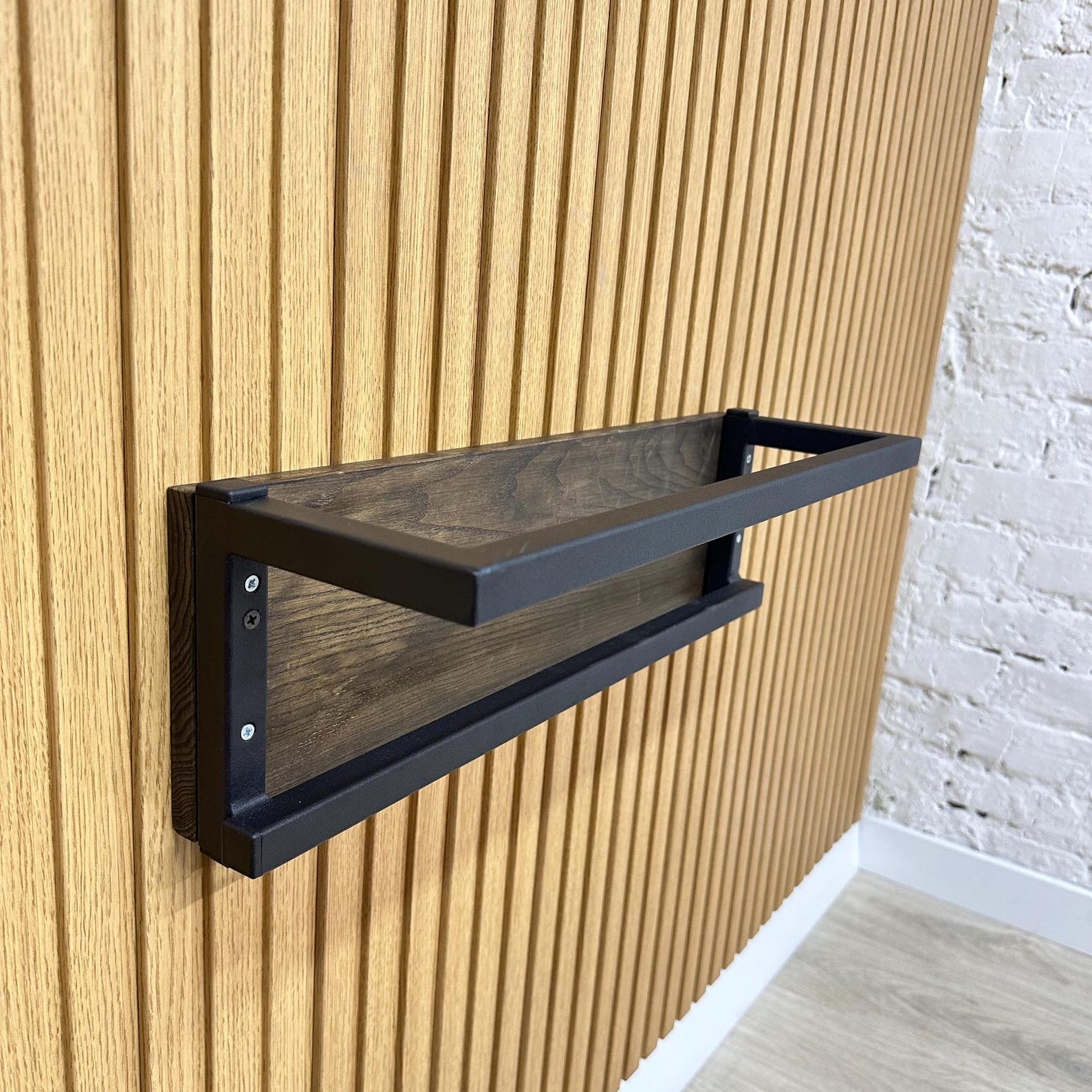 Wall Mount Shoe Rack, Metal Wood Shoe Shelf, Industrial Entryway Shoe ...