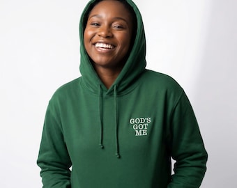 Personalised Christian Embroidered Hoodie – Bible Verse / Faith Quote – Minimalist Left Chest Design – Custom Faith Gift