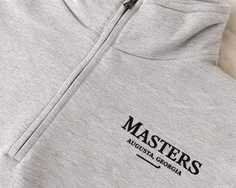 Masters Augusta Georgia Quarter Zip | Golf Tournament Pullover | Vintage Golf Sweatshirt | Embroidered Golf Quarter Zip | Country Club Style