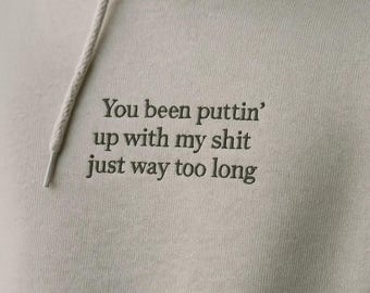 Custom Song Lyric Hoodie, Personalised Embroidered with Your Song, Anniversary Gift for Couples, First Dance, Matching, Valentine’s Gift