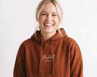 Personalised Christian Hoodie – Minimalist Faith Sweatshirt, Scripture Embroidery, Blessed, Walk by Faith, Amen, John 3:16