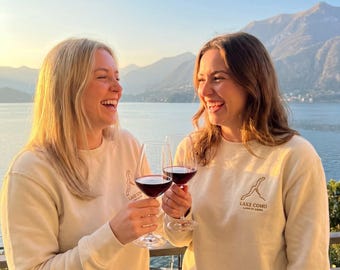 Lake Como Italy Personalised Sweatshirts / Fashion / Travel / Oversized / Perfect Fit / Embroidered
