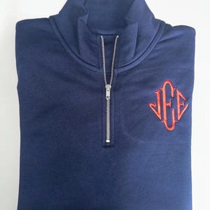Personalised Any Initials On 1/4 Zip Sweatshirt Jackets / High Quality / Quarter Zip / 80% Cotton 20 Polyester / U.S.A / America / Casual