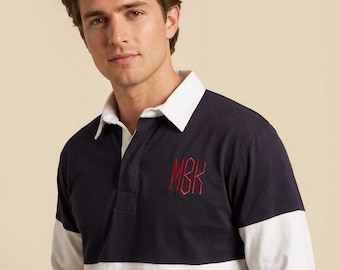 Personalised Rugby Shirt | Custom Initial Rugby Top | Embroidered Initials Rugby Shirt | Rugby Club Style Sweatshirt | Custom Rugby Gift