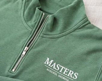 Masters Augusta Georgia Quarter Zip | Golf Tournament Pullover | Vintage Golf Sweatshirt | Embroidered Golf Quarter Zip | Country Club Style