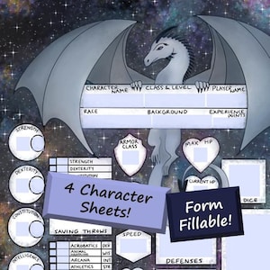 Form Fillable PDF Character Sheets | DnD Character Sheets | Dungeons and Dragons Fifth Edition | DnD 5e Character Sheet PDF | Nebula Dragon