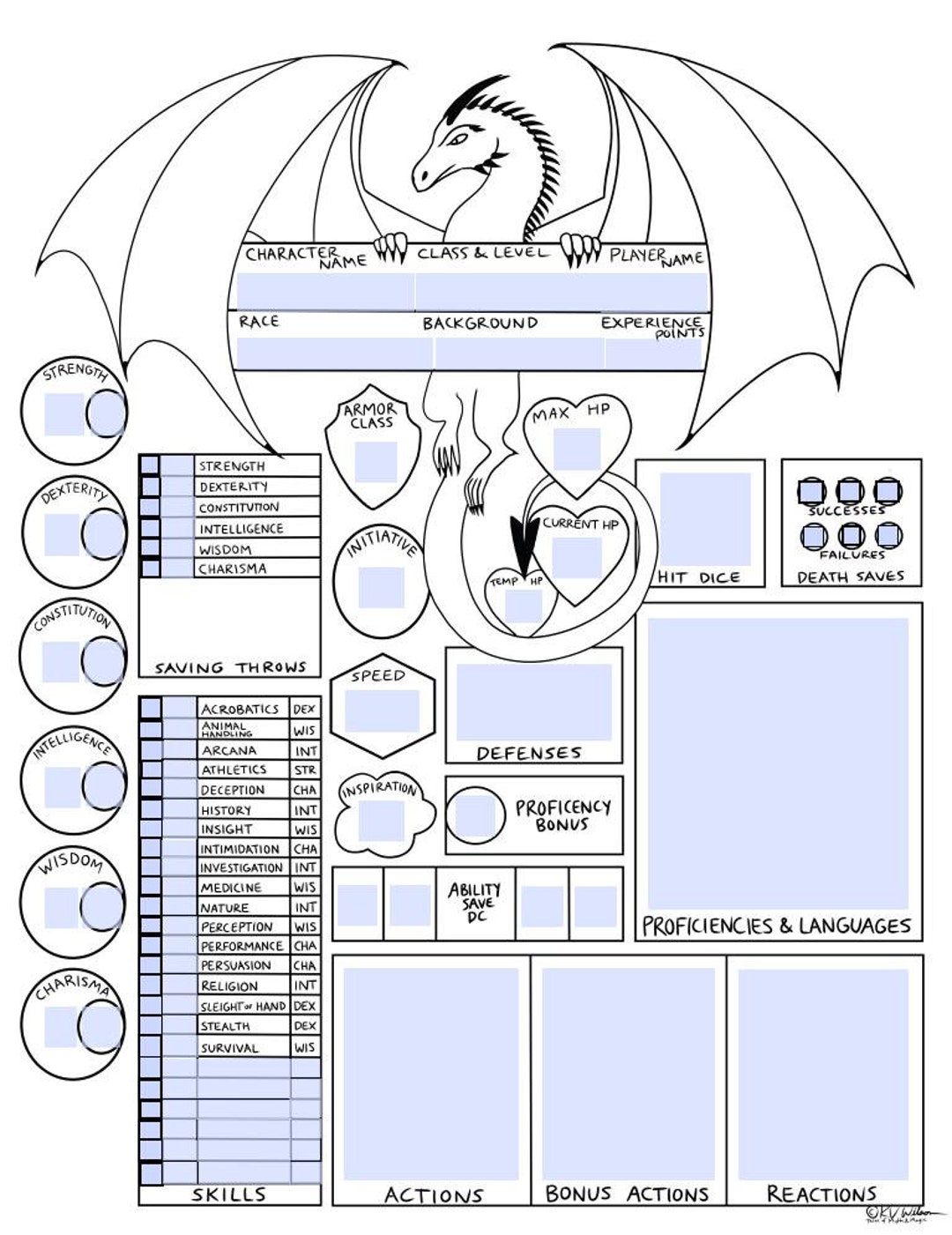 Form Fillable 5e Dnd Character Sheet PDF Dnd 5e Character Sheets Dnd 5e ...